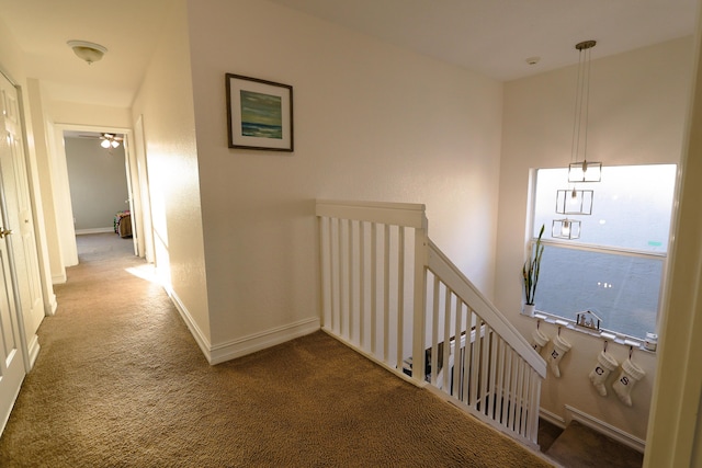 hallway featuring carpet