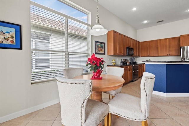 view of tiled dining room