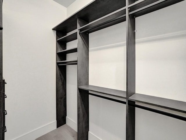 spacious closet featuring light wood-type flooring