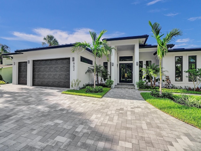 view of front of house with a garage