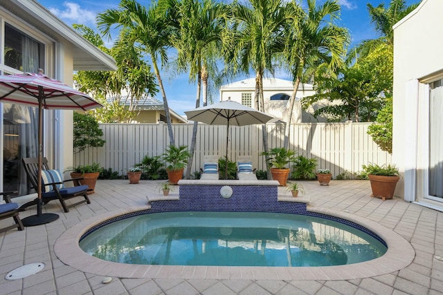 view of pool with a patio