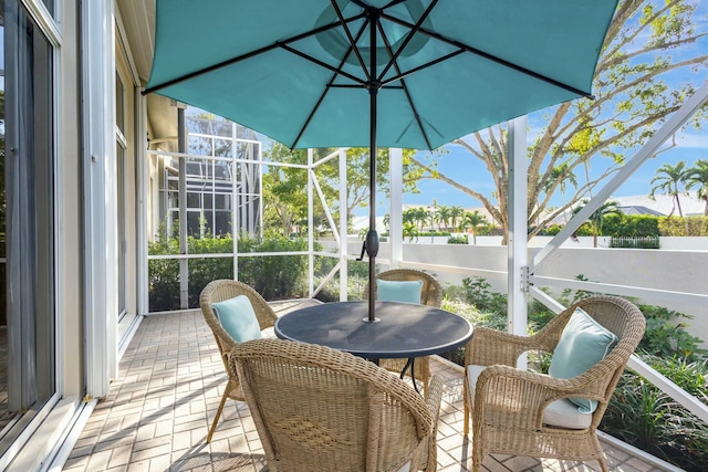 view of sunroom