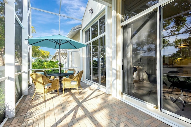 view of sunroom