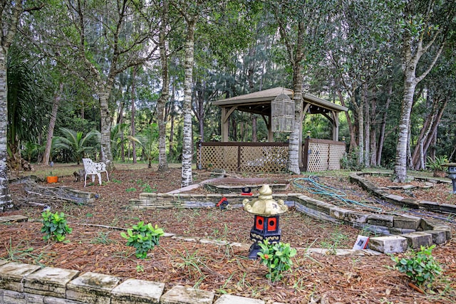 view of yard featuring a gazebo