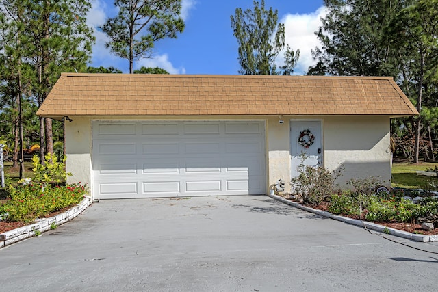 view of garage