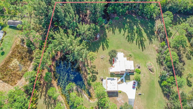 aerial view with a rural view