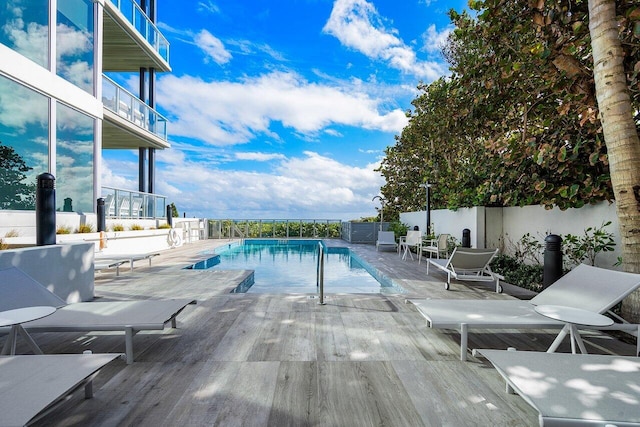 view of pool with a patio