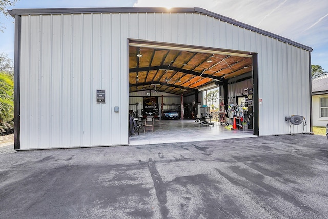 view of garage