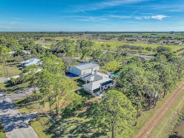 drone / aerial view with a rural view