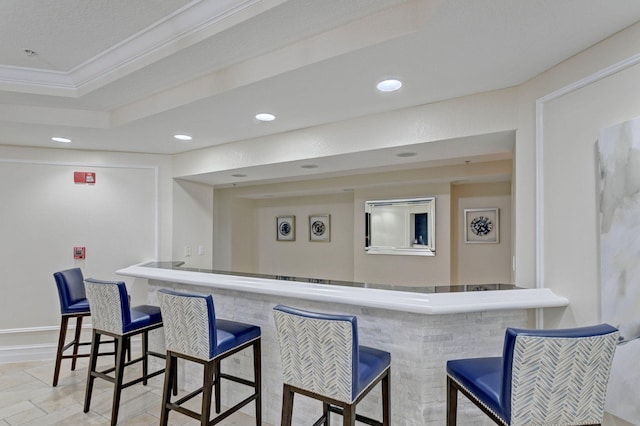 bar with crown molding