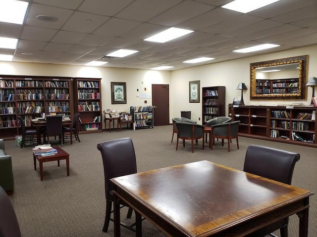 39 Suffolk A, Boca Raton, FL 33434 - carpeted dining room with a drop ceiling