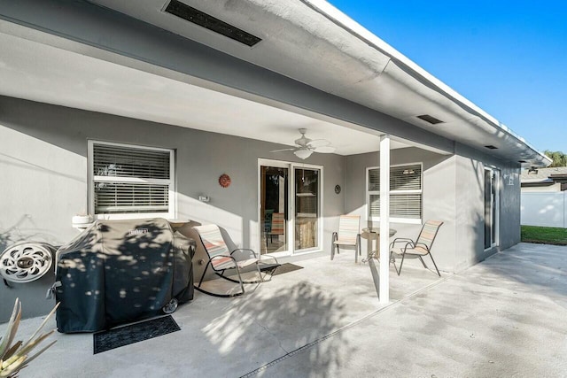 view of patio / terrace with ceiling fan