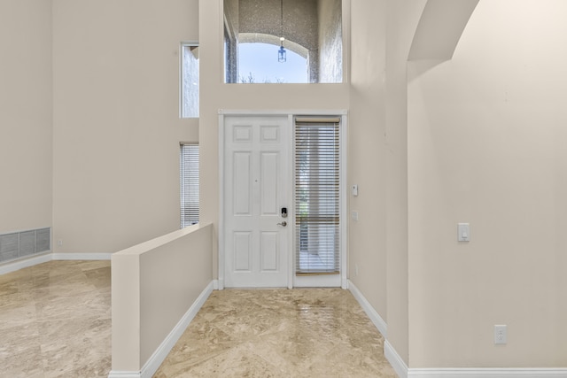 entrance foyer with a high ceiling