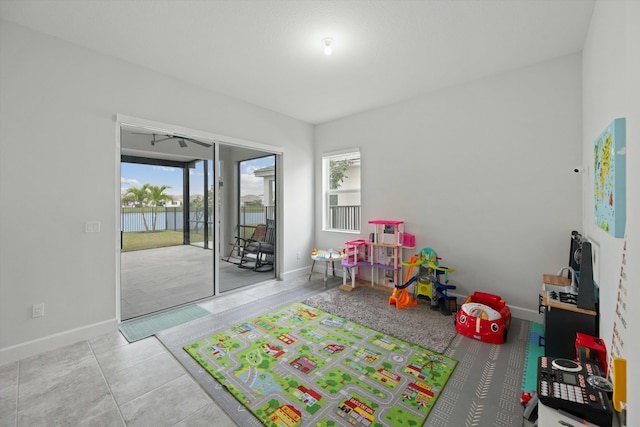 playroom with baseboards