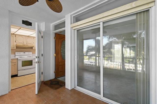 interior space featuring white electric range