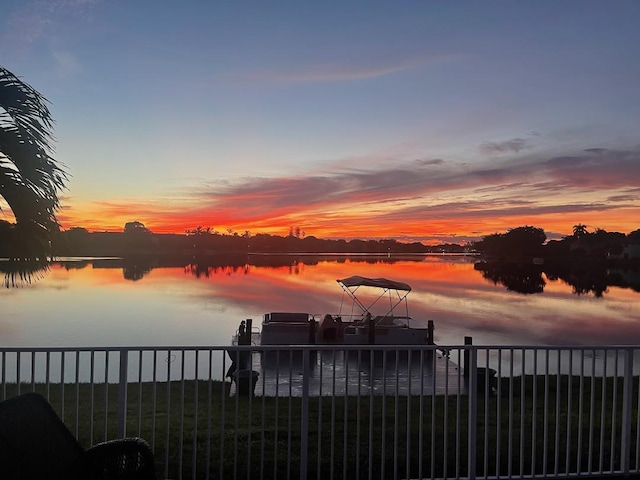 water view featuring a boat dock