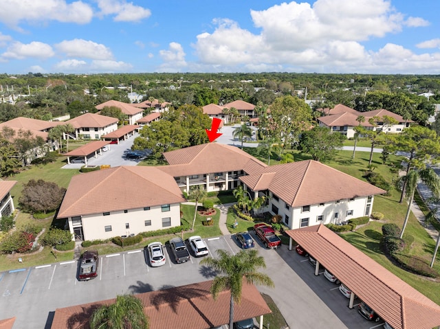 drone / aerial view with a residential view