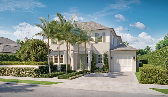 view of front facade with a garage