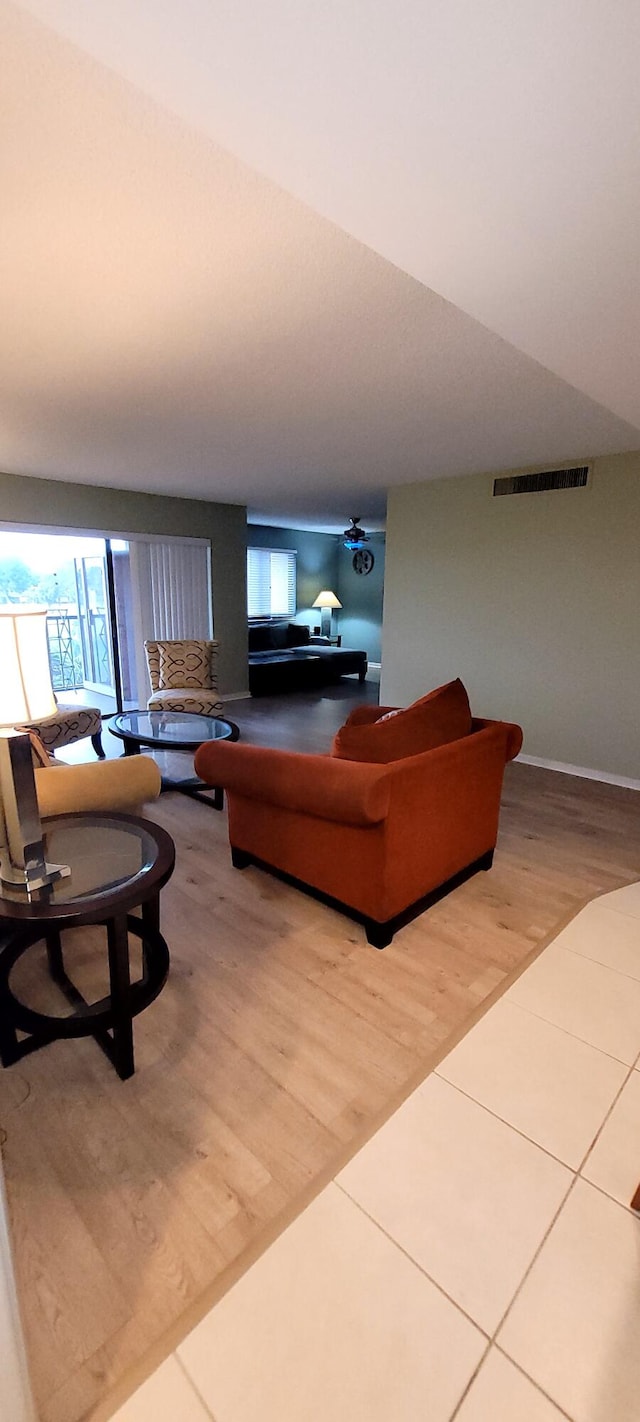 living room featuring hardwood / wood-style flooring