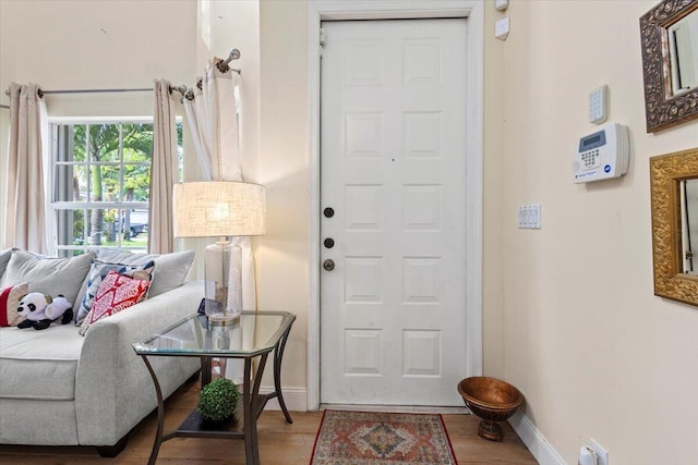 entrance foyer with hardwood / wood-style floors