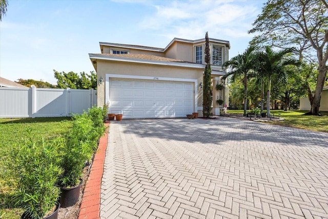 view of front facade with a garage