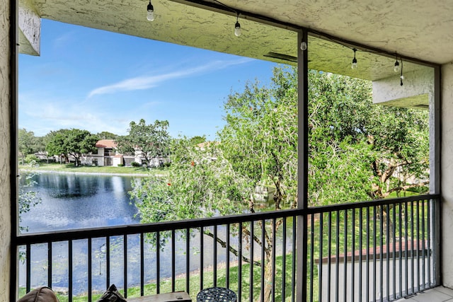 balcony with a water view