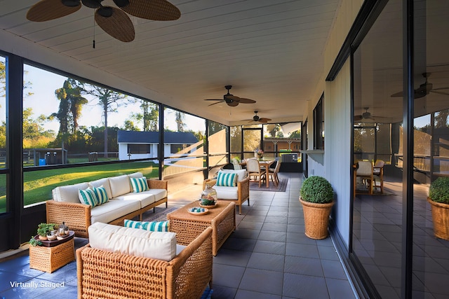 view of patio with an outdoor living space