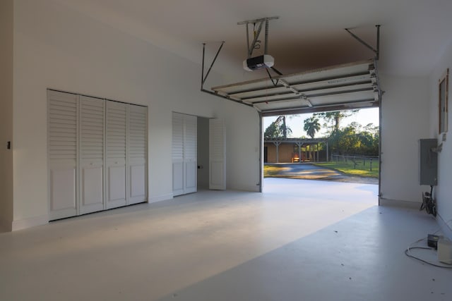 garage featuring a garage door opener