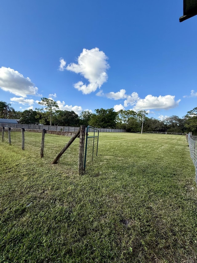 view of yard featuring a rural view