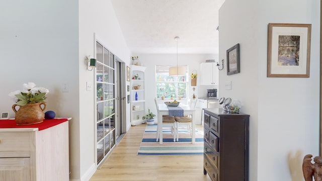 interior space with light hardwood / wood-style flooring