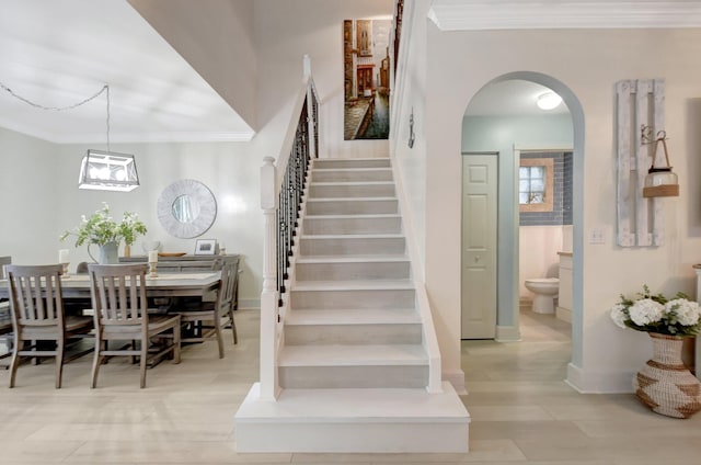 stairway with ornamental molding