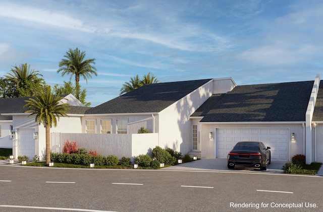 view of front of house featuring a garage