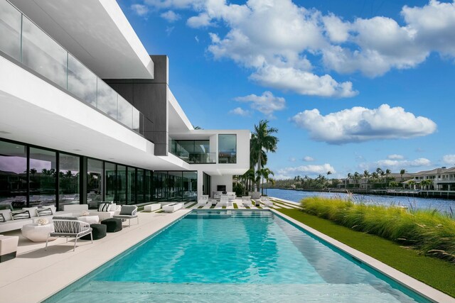 view of pool featuring a patio