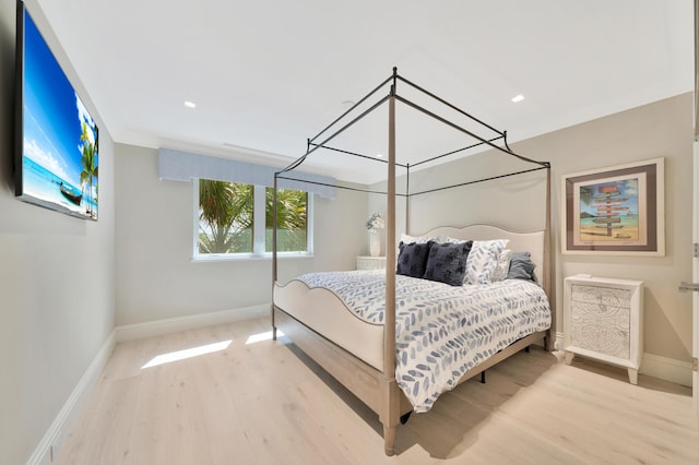 bedroom with wood-type flooring