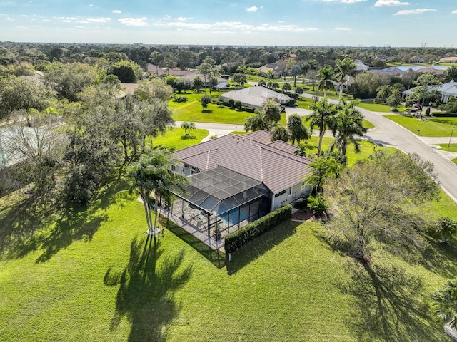 drone / aerial view with a residential view