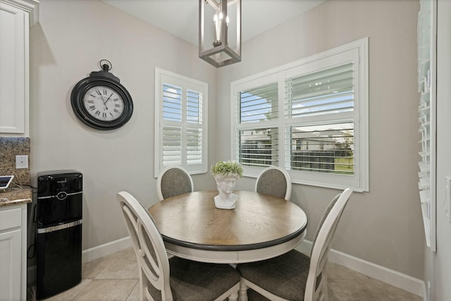 view of tiled dining area