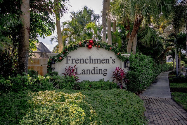 view of community sign