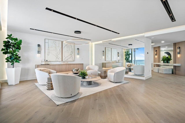 living room featuring light hardwood / wood-style floors