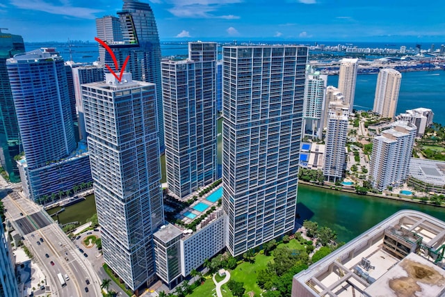 view of city featuring a water view