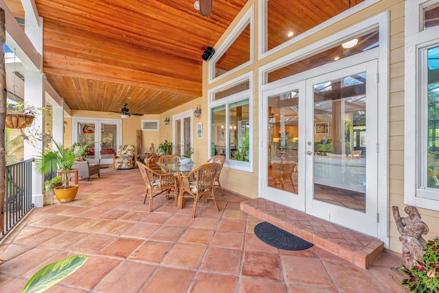 view of patio / terrace featuring french doors