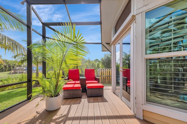 view of sunroom