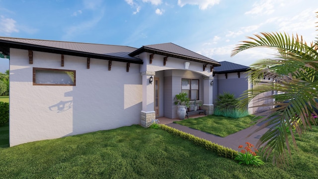 view of front facade with a front yard