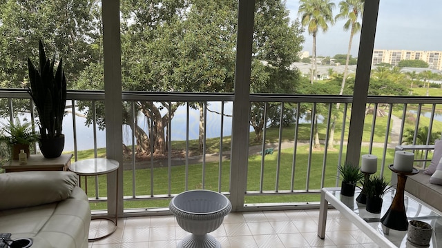 balcony with a water view