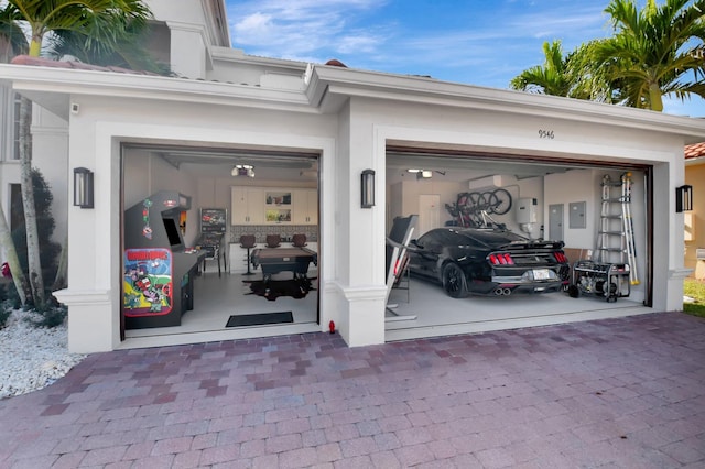 garage featuring electric panel