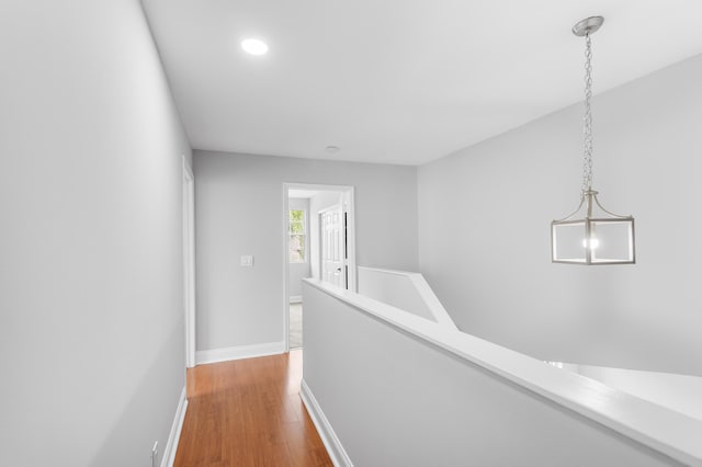 hallway featuring wood-type flooring