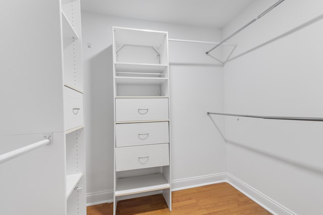 spacious closet featuring hardwood / wood-style floors