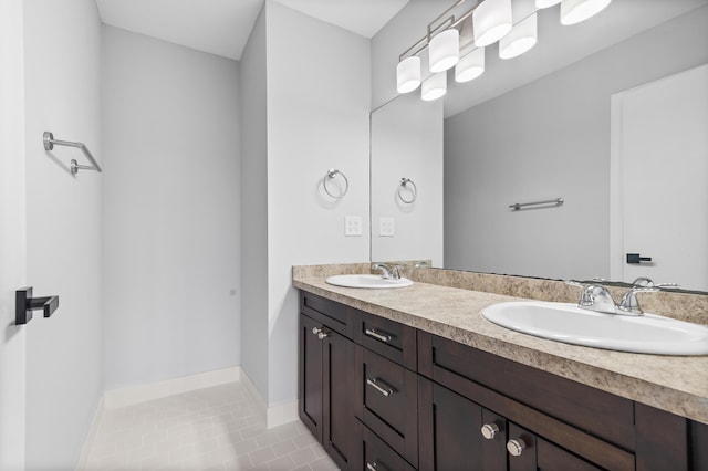 bathroom featuring vanity and tile patterned floors