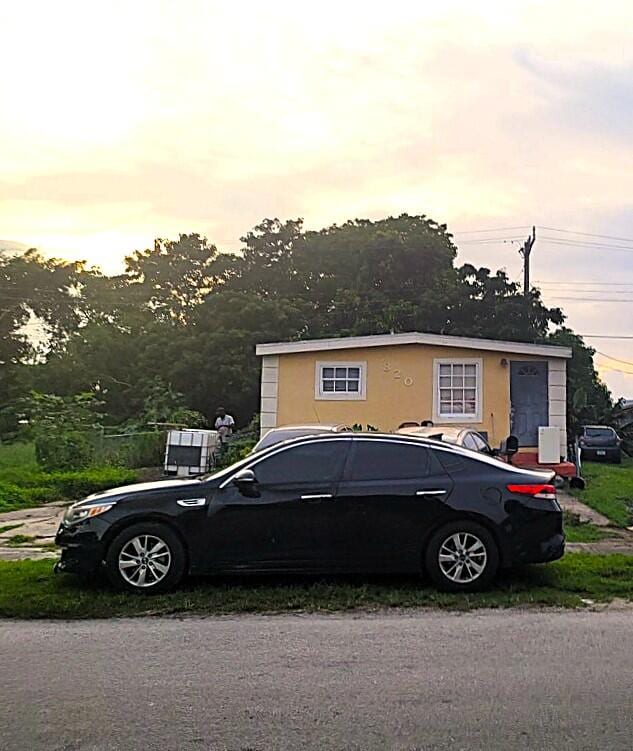 view of property exterior at dusk