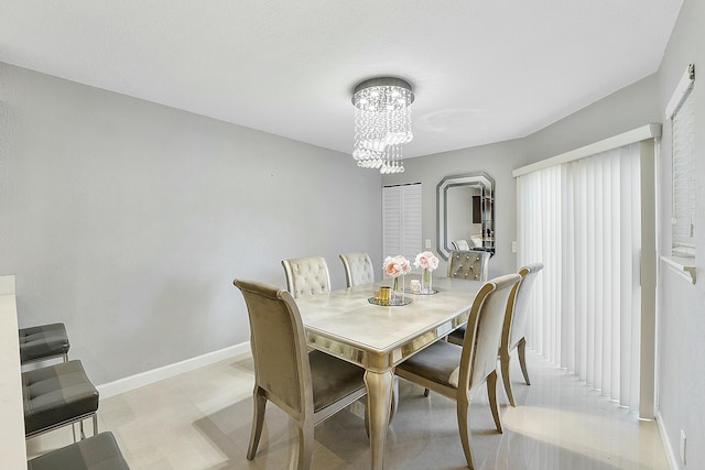 dining room with an inviting chandelier