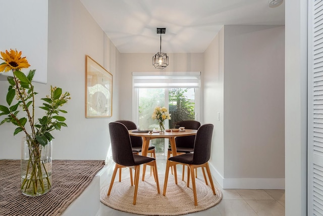 view of tiled dining space